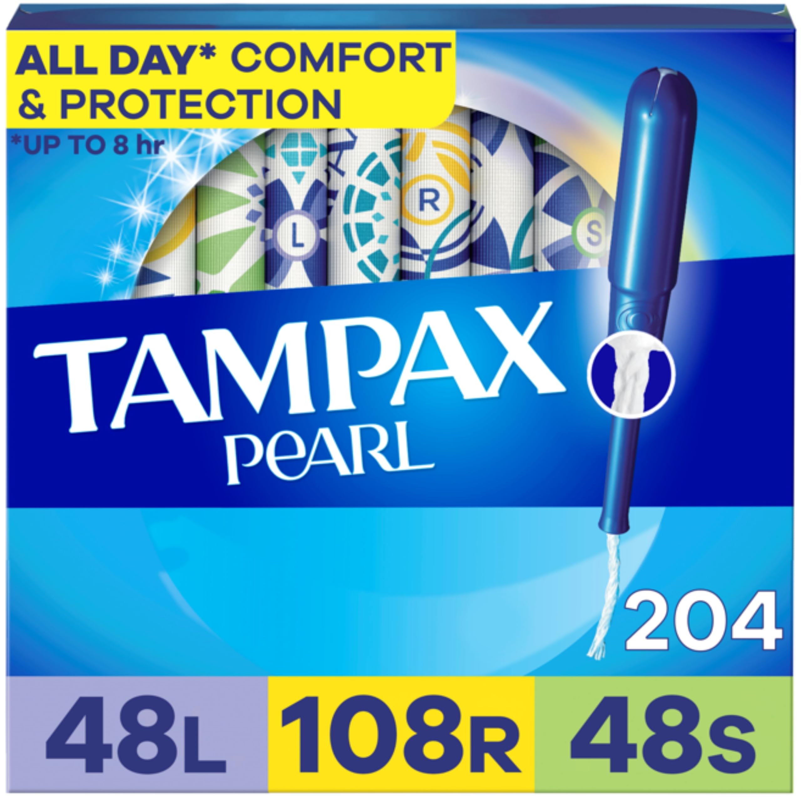 Pearl Tampons Multipack Light to Super Absorbency 94 Count