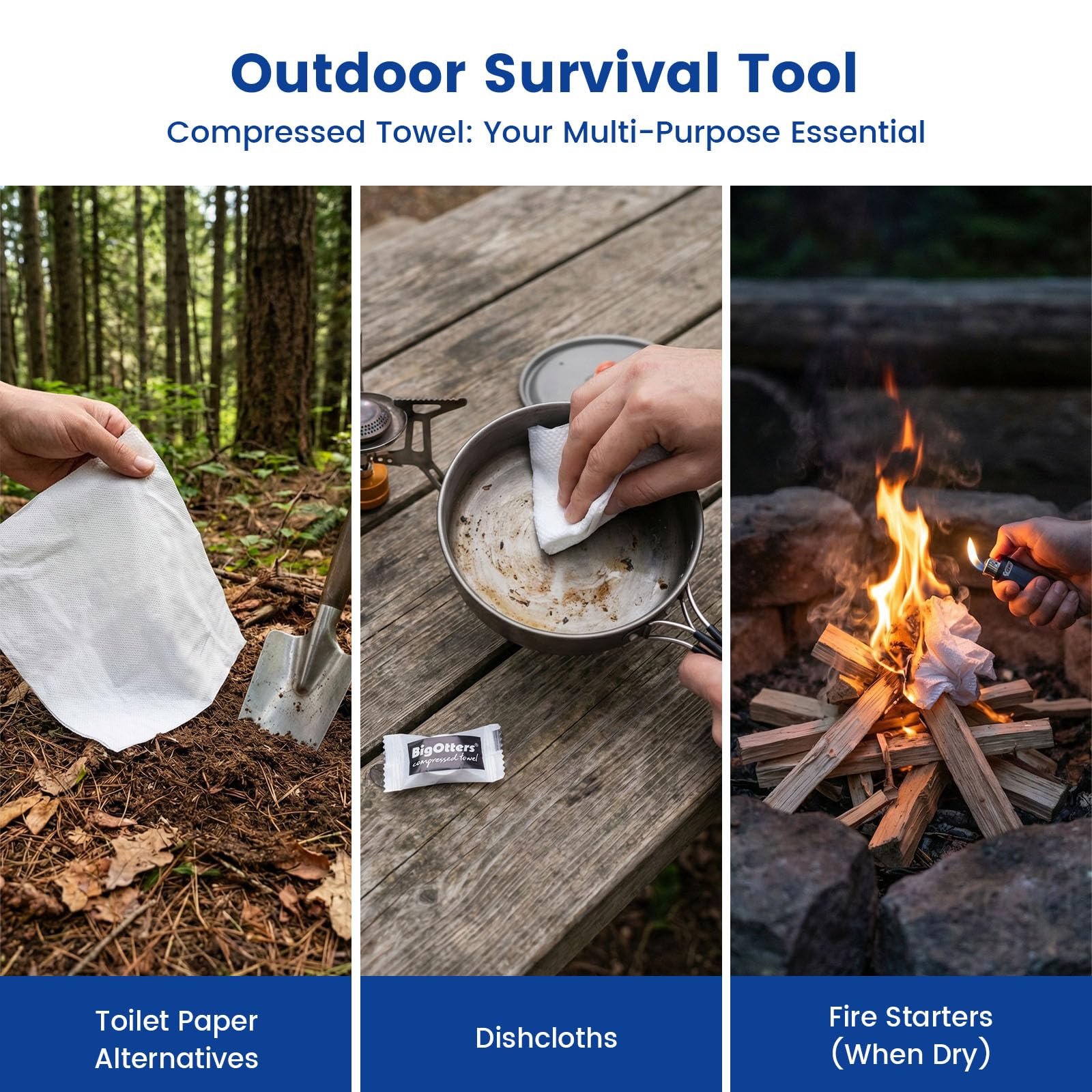 Compressed Towel Tablets 200 Pack Portable Camping Wipes