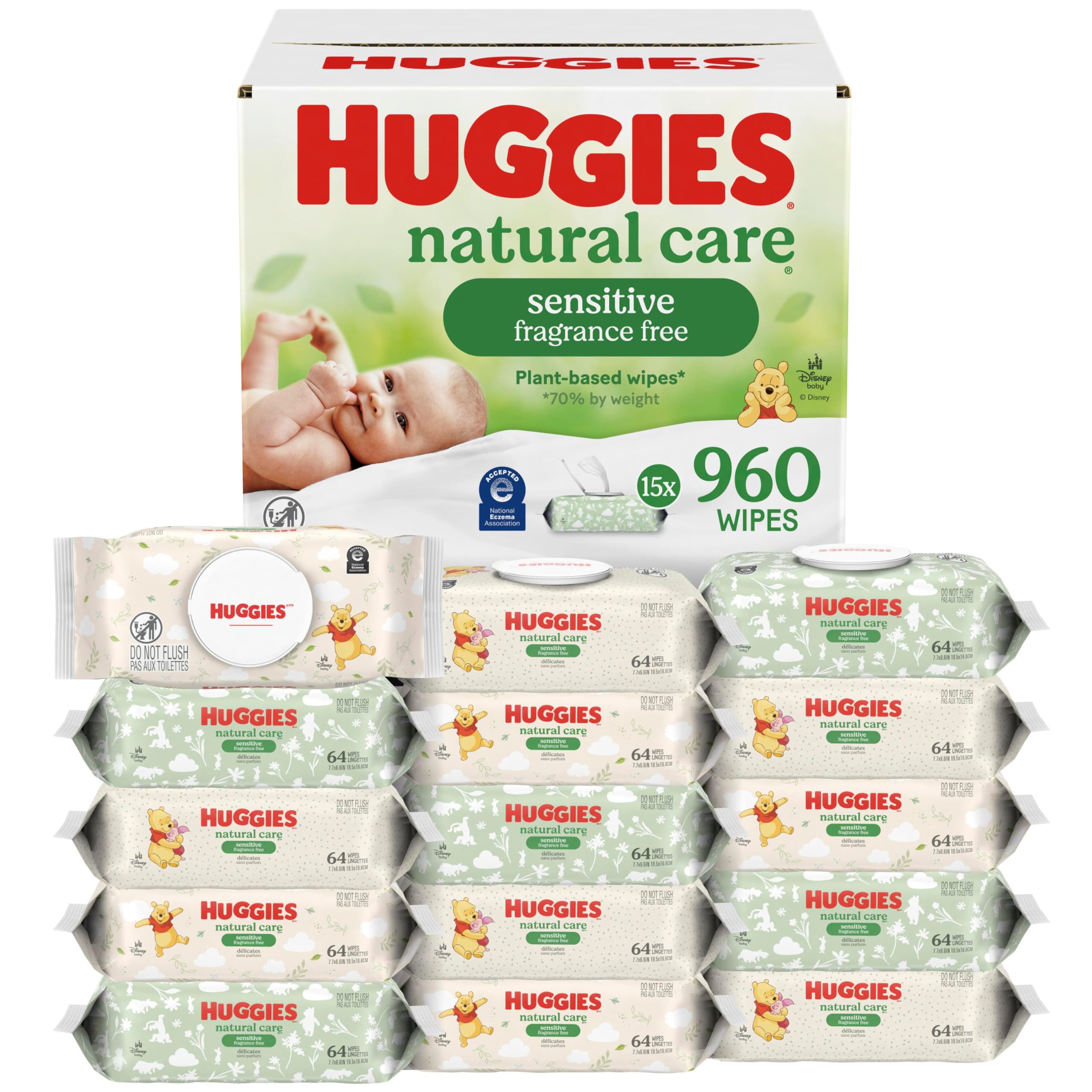 Sensitive Baby Wipes Unscented Hypoallergenic 560 Count Pack