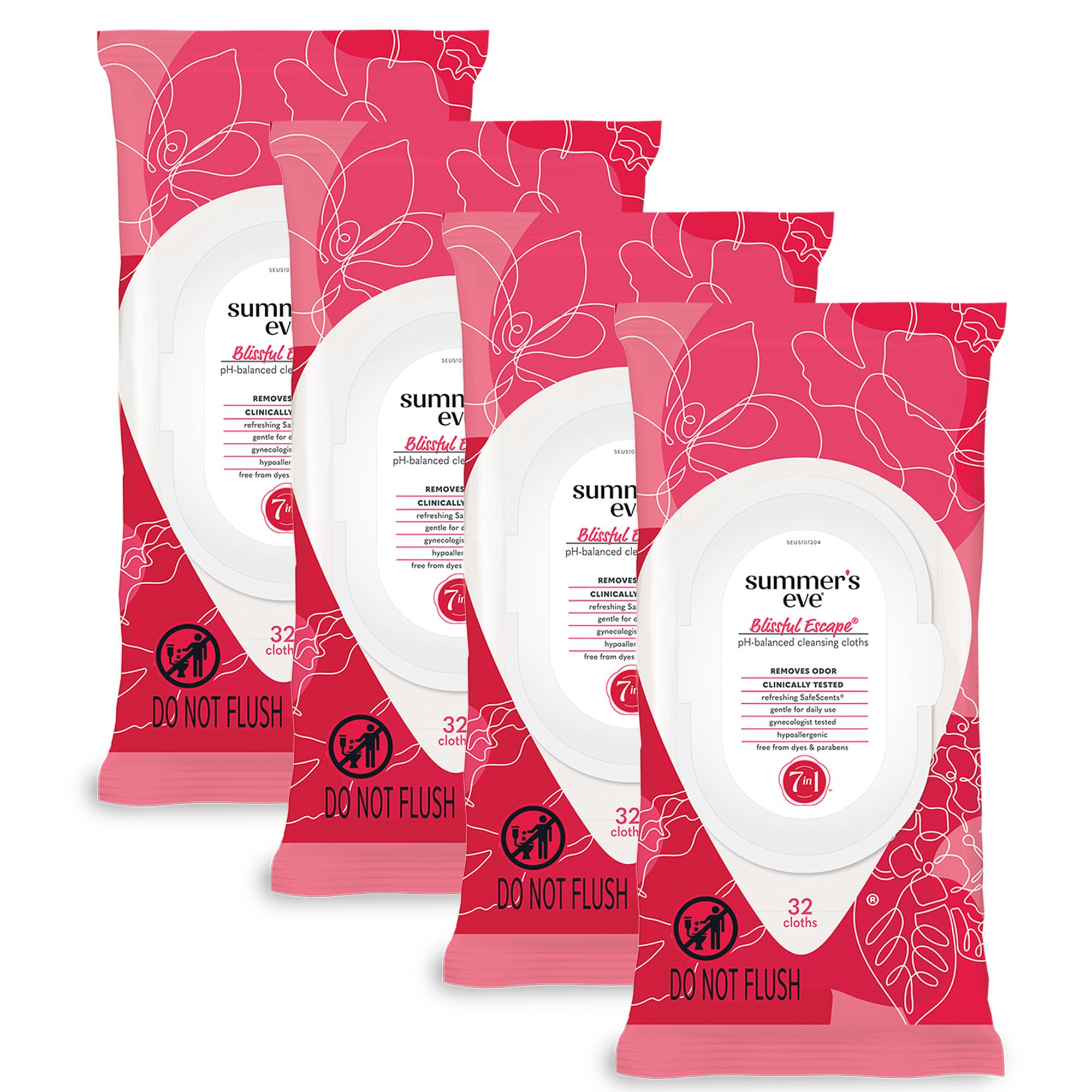 Sensitive Feminine Wipes pH Balanced Gentle Care 32 Count Pack