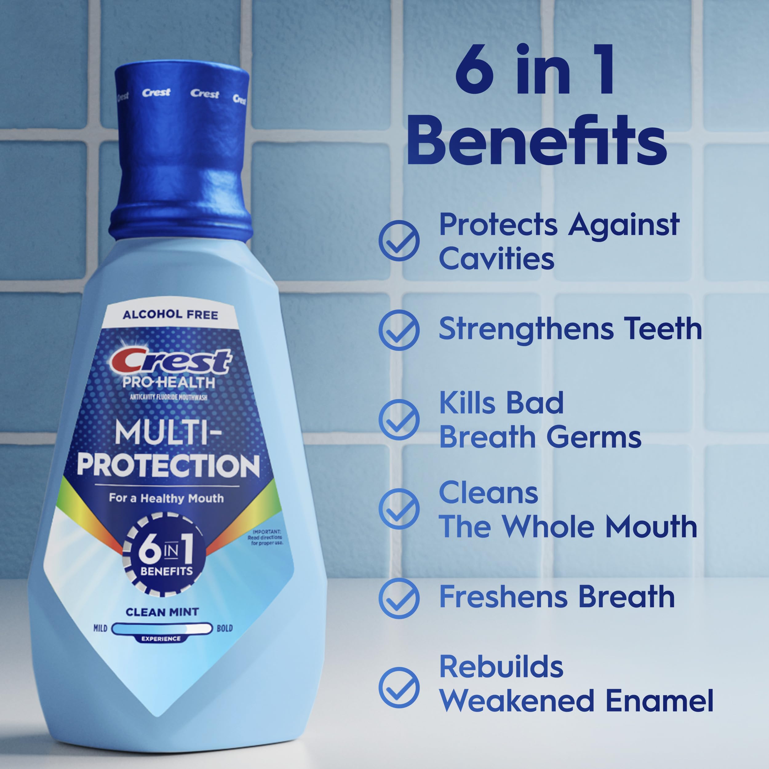 Alcohol-Free Multi-Protection Mouthwash Fresh Mint 33.8oz Duo