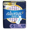 Maxi Feminine Pads Overnight Extra Heavy Absorbency 108 Count