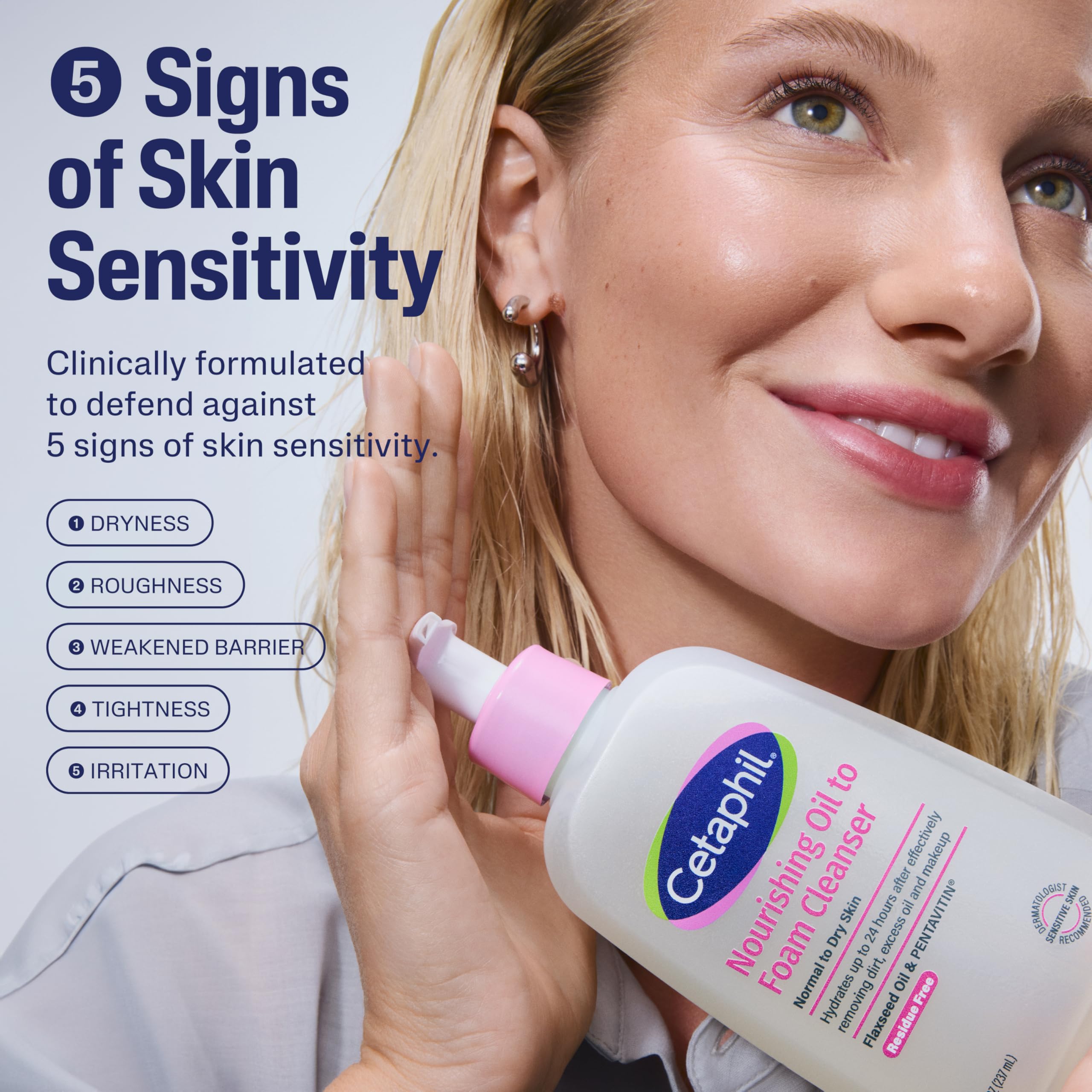 Nourishing Oil-to-Foam Facial Cleanser for Dry Skin 8oz