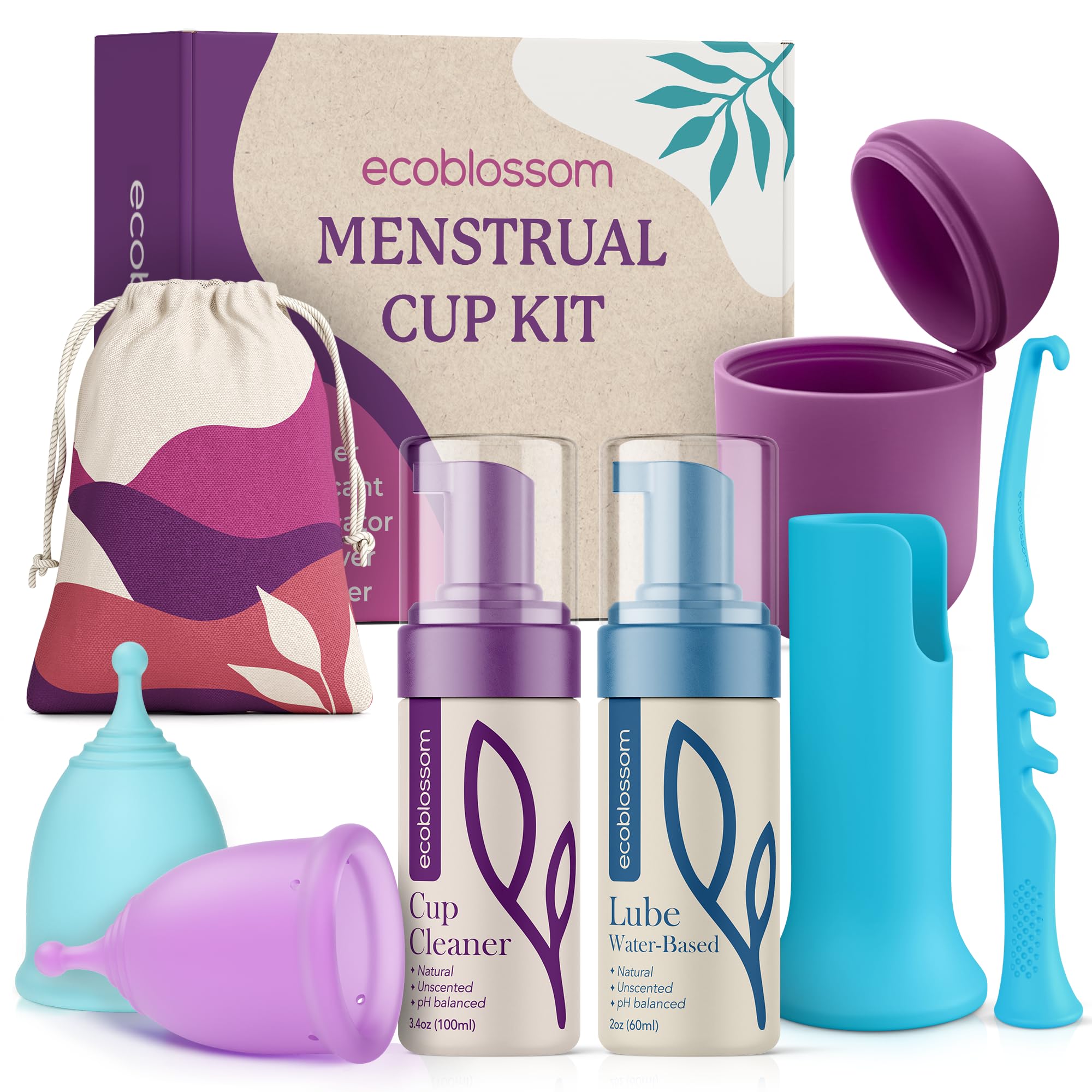 Reusable Menstrual Cup Set Medical Silicone 12 Hour Protection