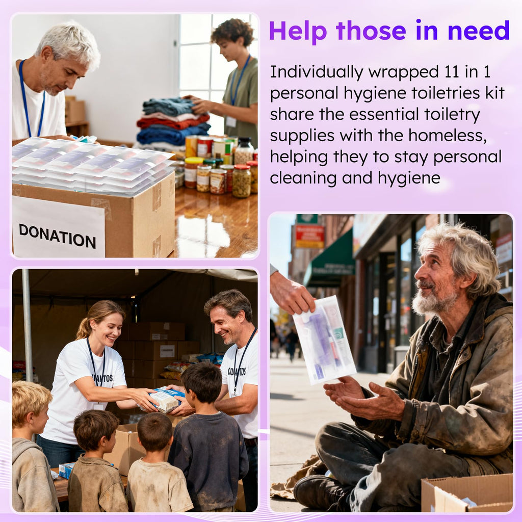 Disposable Hygiene Kit Travel Toiletry Essentials Set Bulk Pack