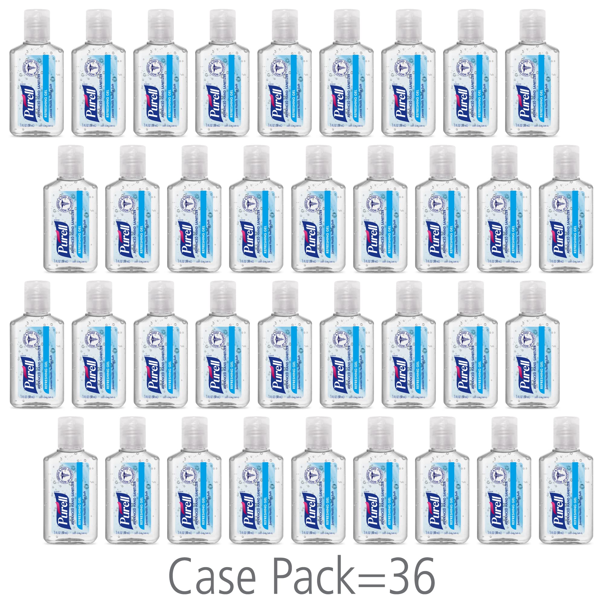 Travel Hand Sanitizer Gel Clean Scent Flip-Cap Bottle Pack