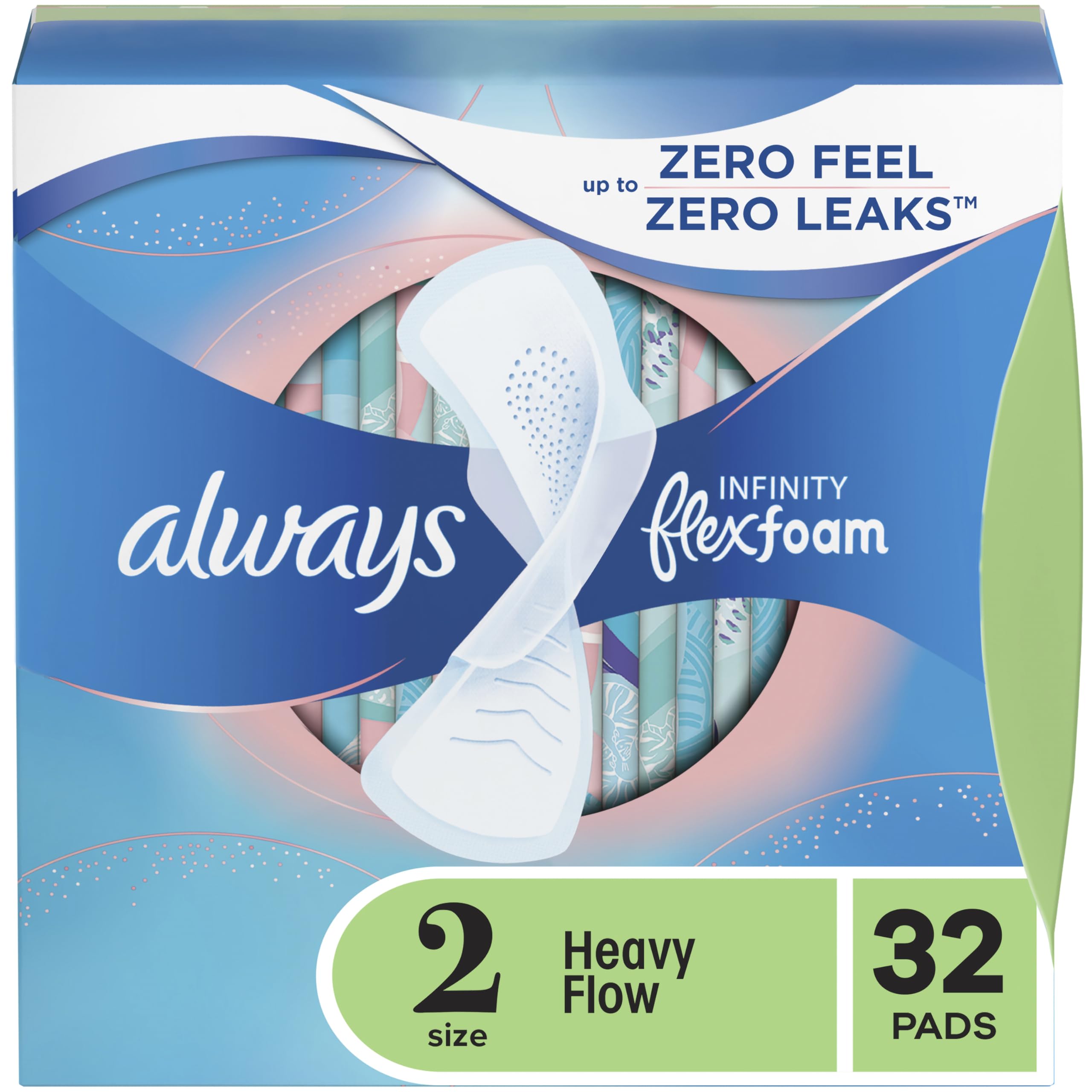 Infinity Feminine Pads Heavy Flow Unscented 96 Count Pack