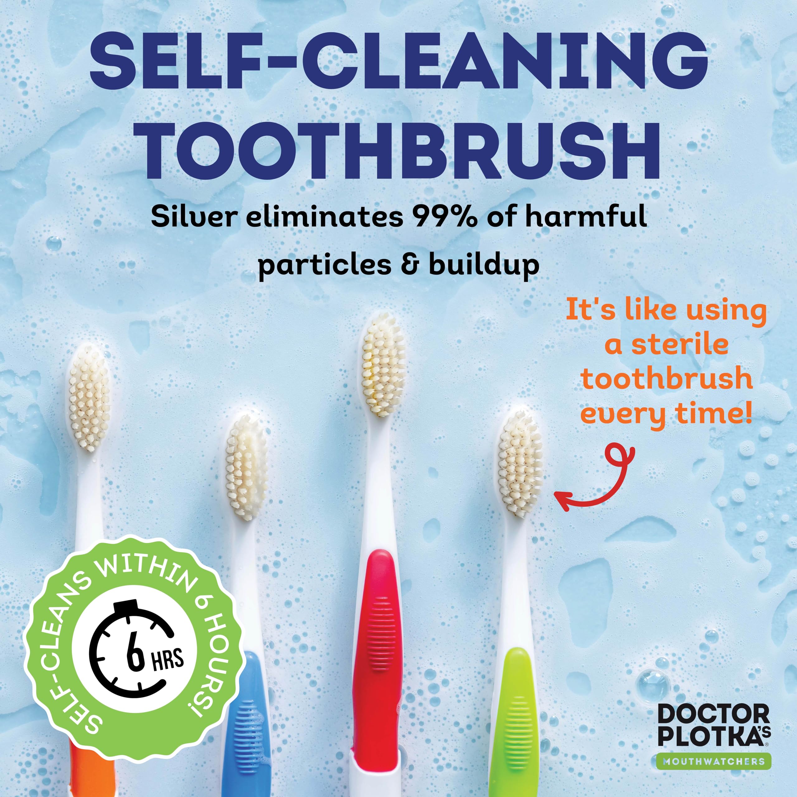 Manual Toothbrush Set with Floss Bristles Deep Clean 4-Pack