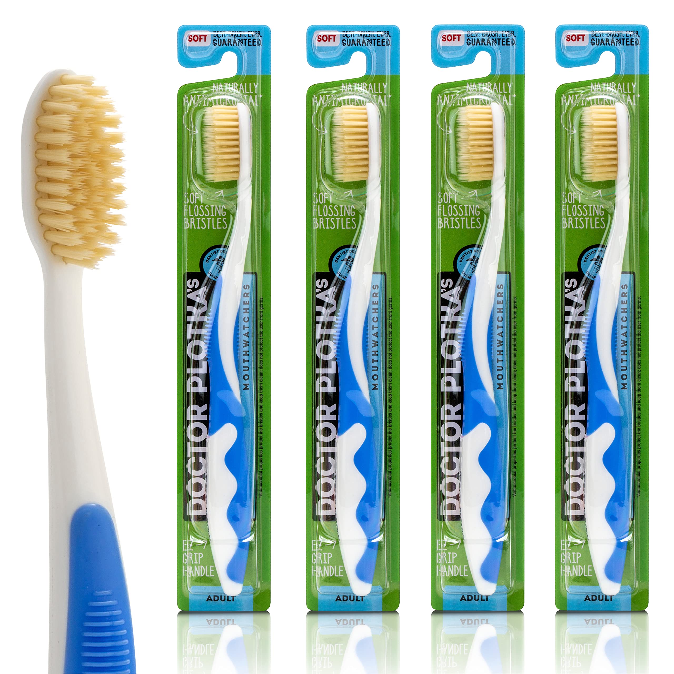 Manual Toothbrush Set with Floss Bristles Deep Clean 4-Pack