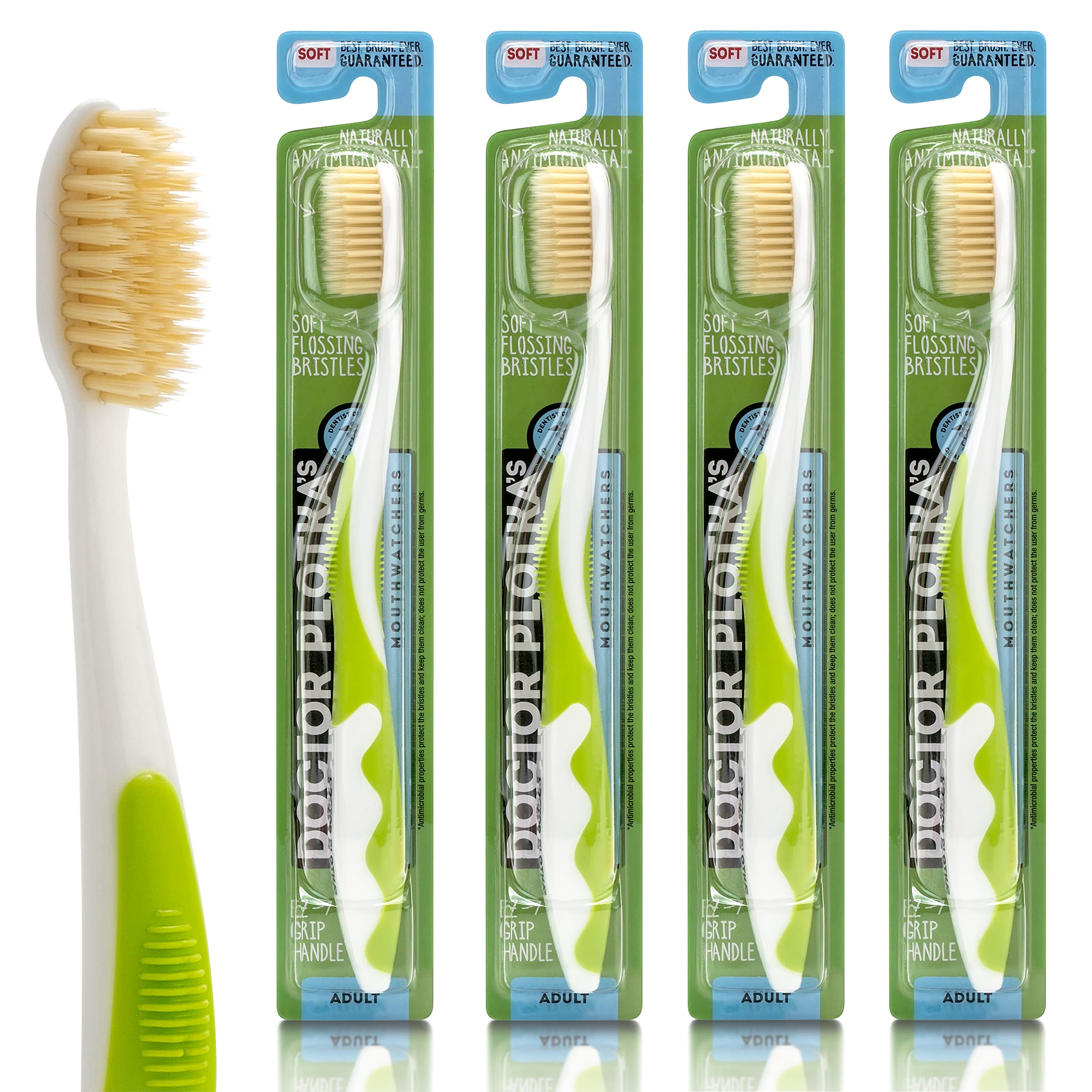Manual Toothbrush Set with Floss Bristles Deep Clean 4-Pack